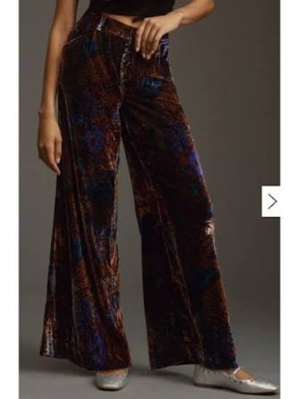 ✨ STUNNING Anthropologie Wide-Leg Printed Velvet Trousers ✨